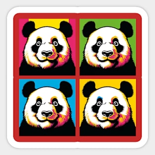 Pop Squinting Panda - Funny Panda Art Sticker